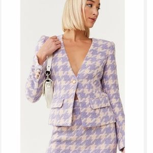 Lavender Tweed Houndstooth Blazer